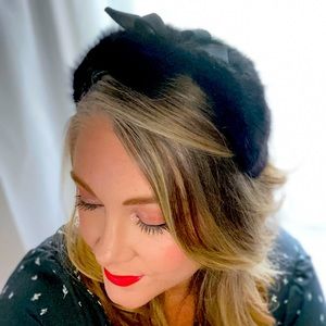 Vintage Fur Headband with Bow